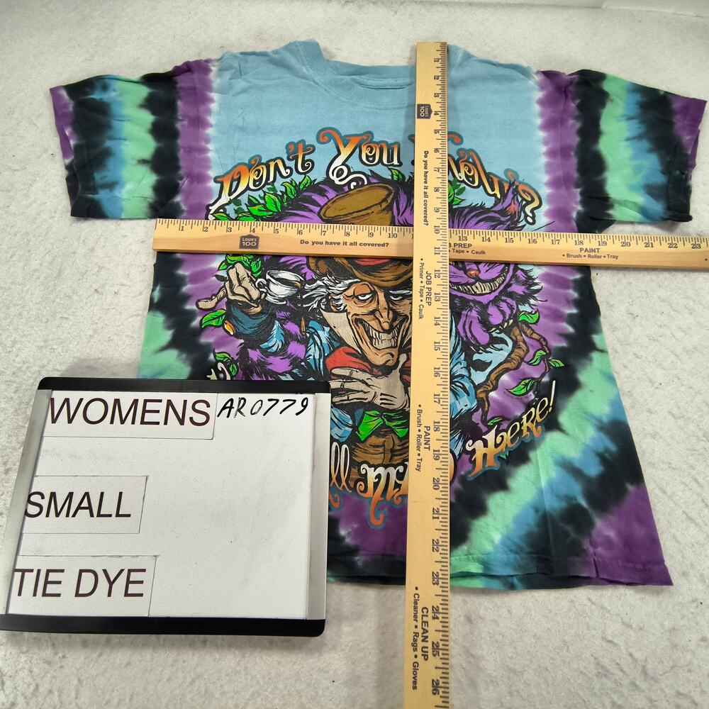 Liquid Blue Alice In Wonderland Crew Neck Graphic Shirt Womens Size S Tie Dye - Picture 5 of 9